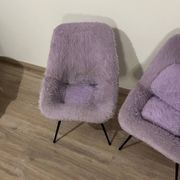 Pair of furry armchairs