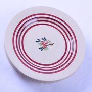 Set of 6 small antique Gien plates