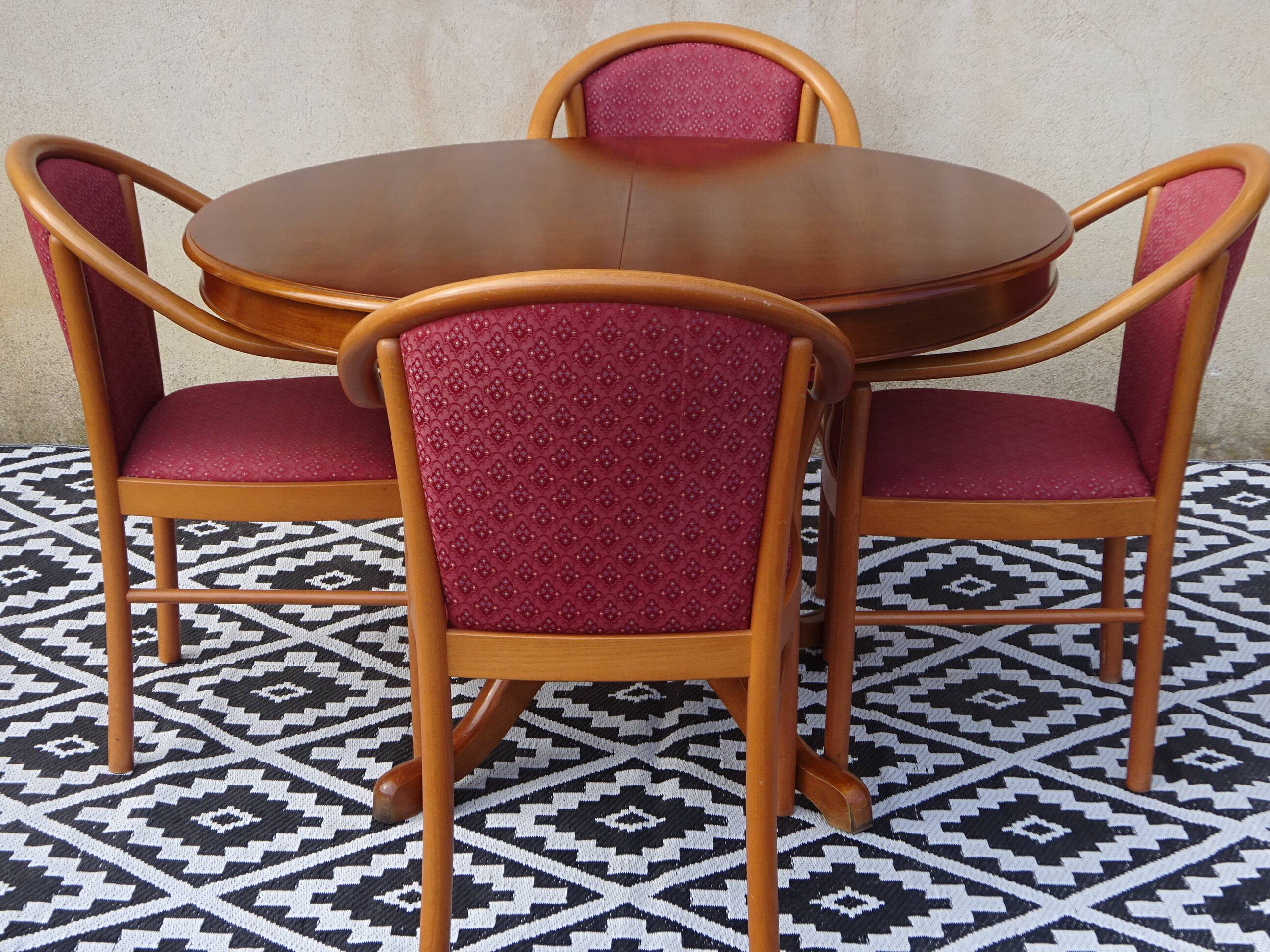 Beech and fabric chair