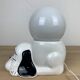Ceramic dog lamp and opal globe