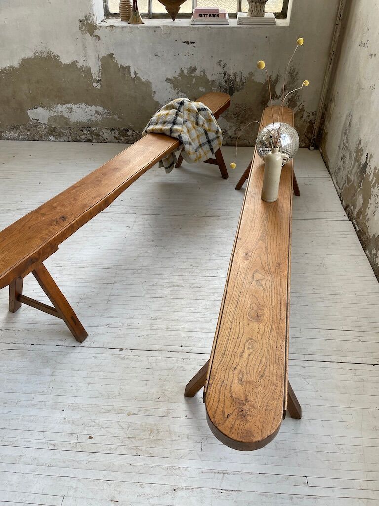 Pair of bench early 1900 oak