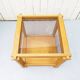 End table pine and smoked glass 70-80's