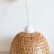 Vintage flower suspension in wicker rattan