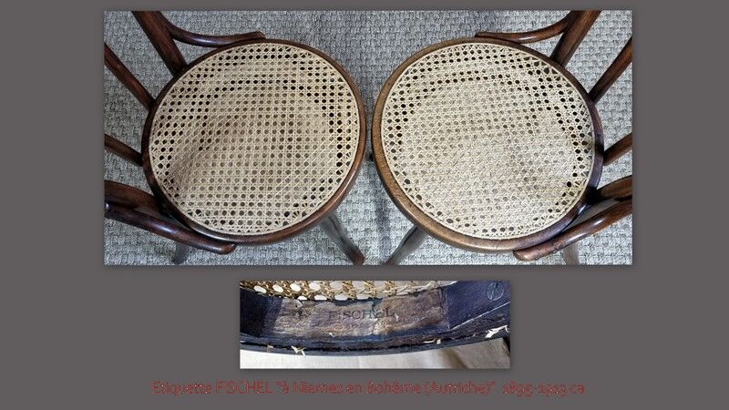 Pair of Fischel chairs n°18 1/2 early twentieth century