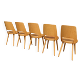 5 chaises BAUMANN « MONDOR » hêtre clair