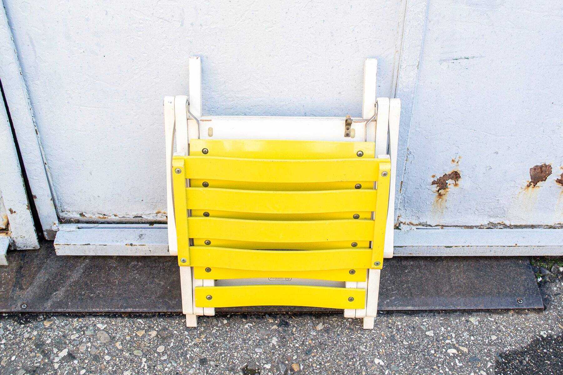 Reguitti folding garden table in wood with chairs, 1970s, set of 5