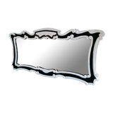 Miroir ancien glace biseautée noir et blanc