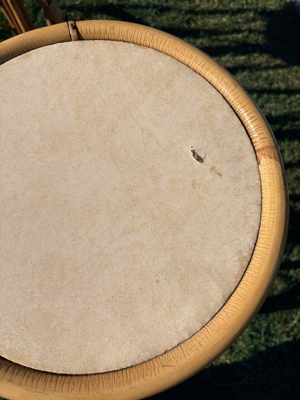 3 tabourets rotin vintage