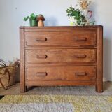 Art Deco chest of drawers in solid oak
