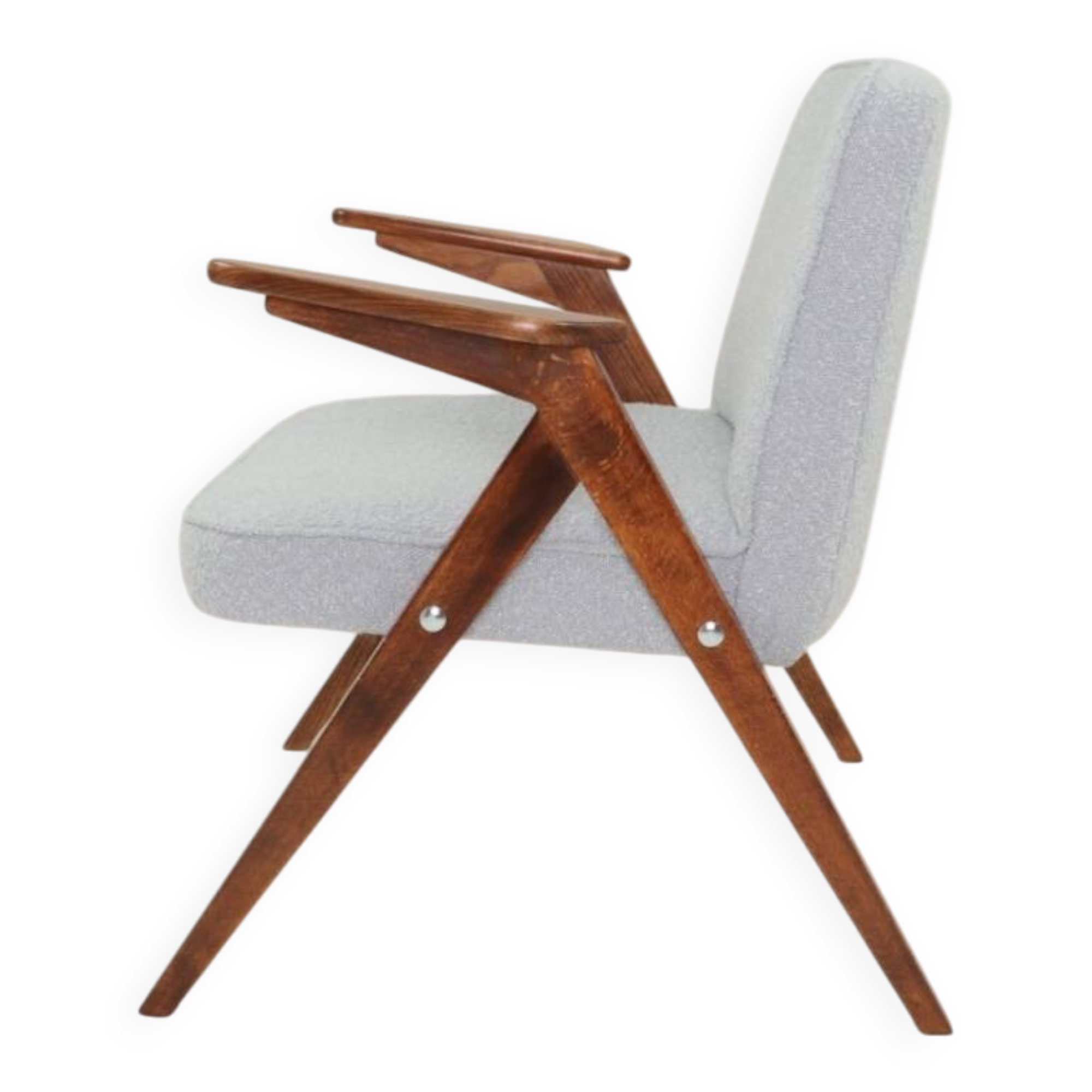 Vintage armchair Scandinavian design baby blue boucle