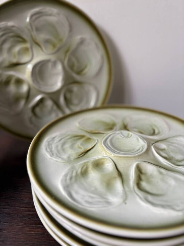 Ensemble de 6 assiettes à huîtres Saint Amand