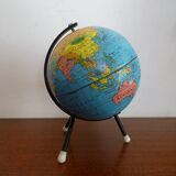 World globe sheet metal map taride cards vintage 50 60 - ø 12.5 cm