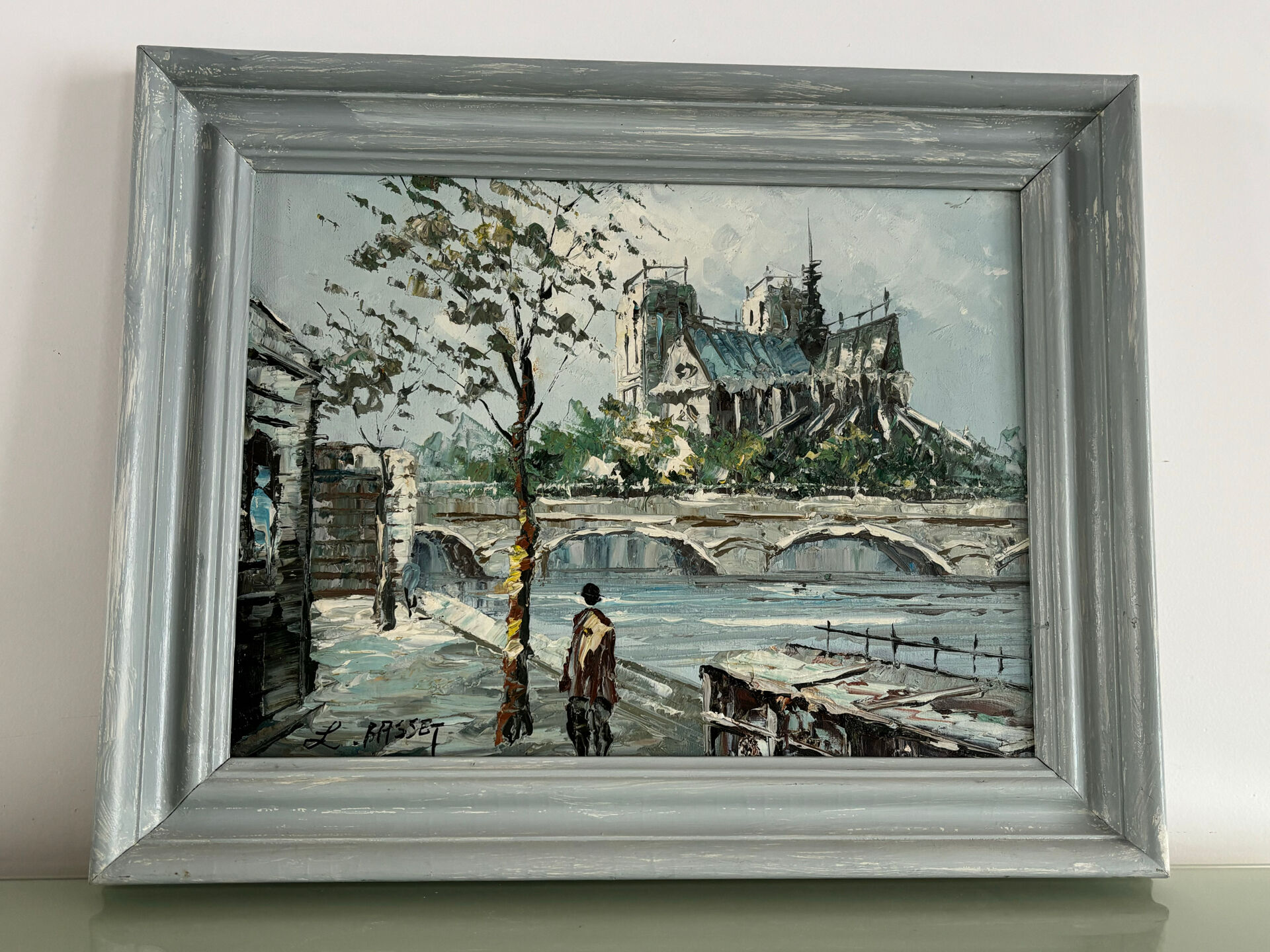 Painting L.Basset Notre Dame and the quays