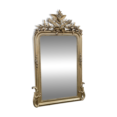 Miroir Napoléon III fronton oiseaux 112 x 67