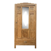 Parisian Art Deco wardrobe in raw oak, renovated.