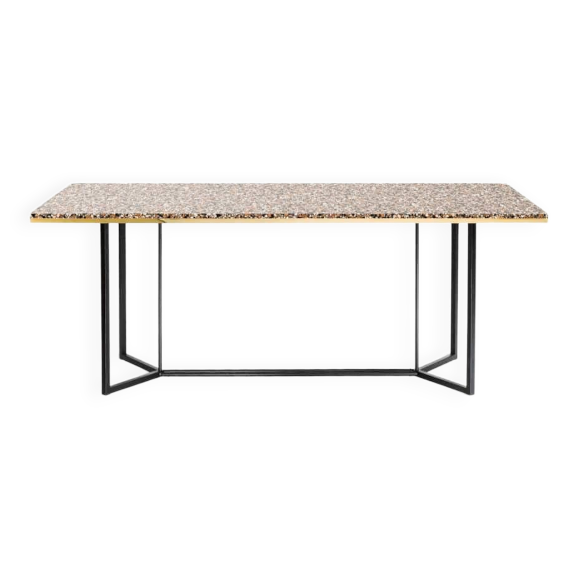RED EDITION table, Horizon model in terrazzo