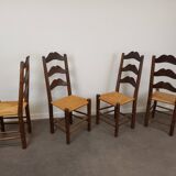 Straw brutalist chairs, set of 4