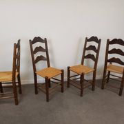 Straw brutalist chairs, set of 4