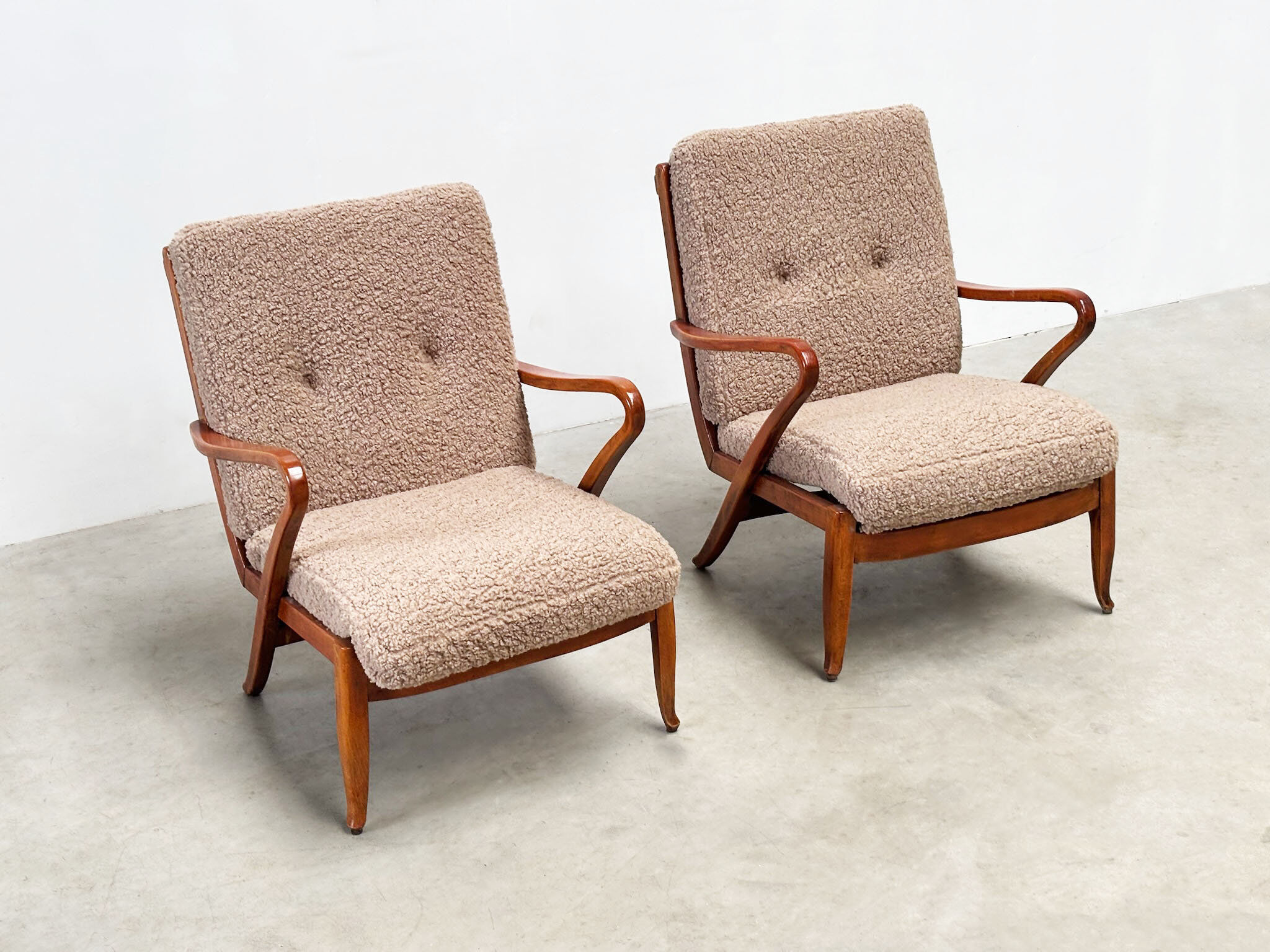 Set of two French lounge chairs