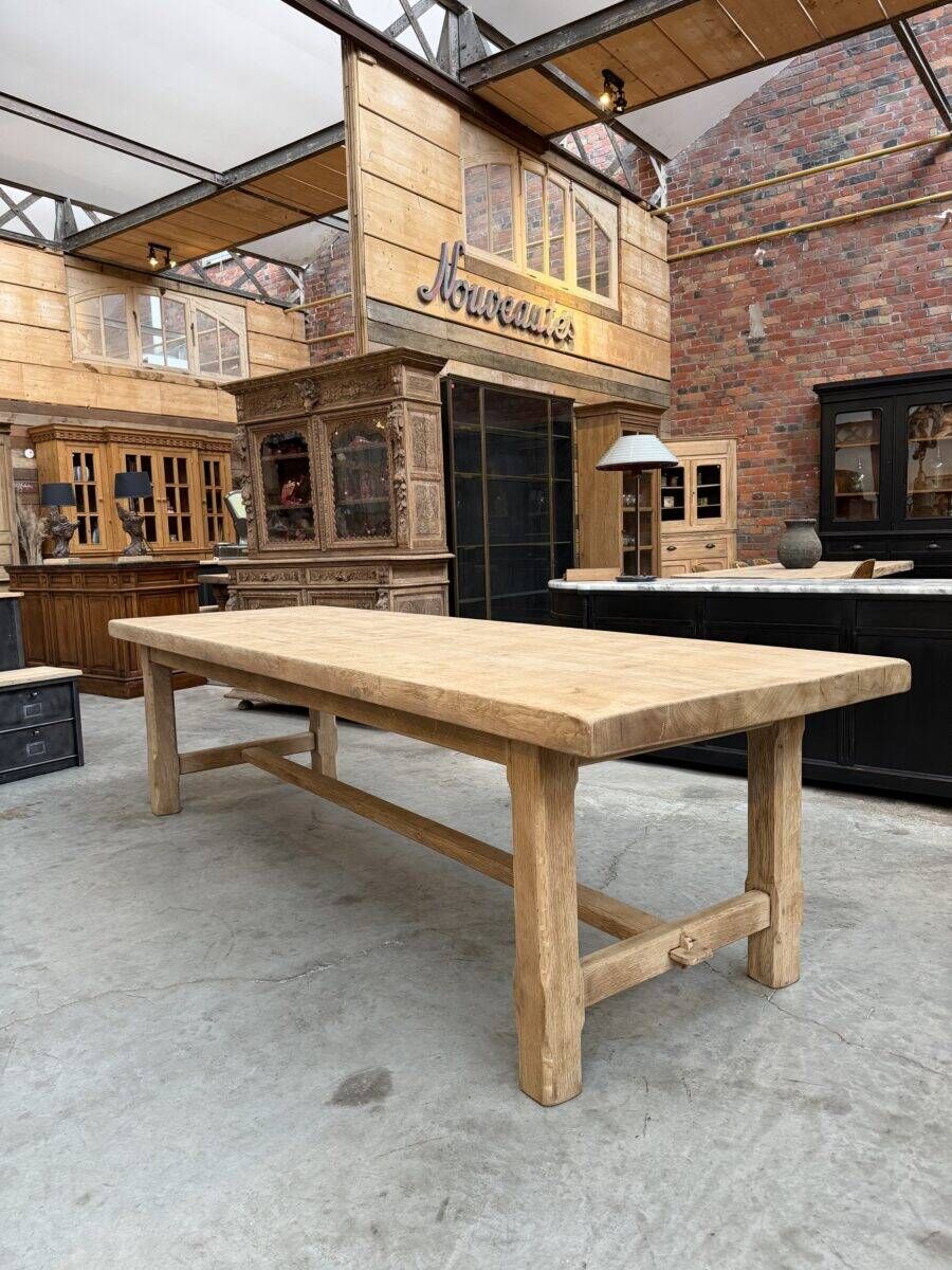Large farmhouse table in solid oak
