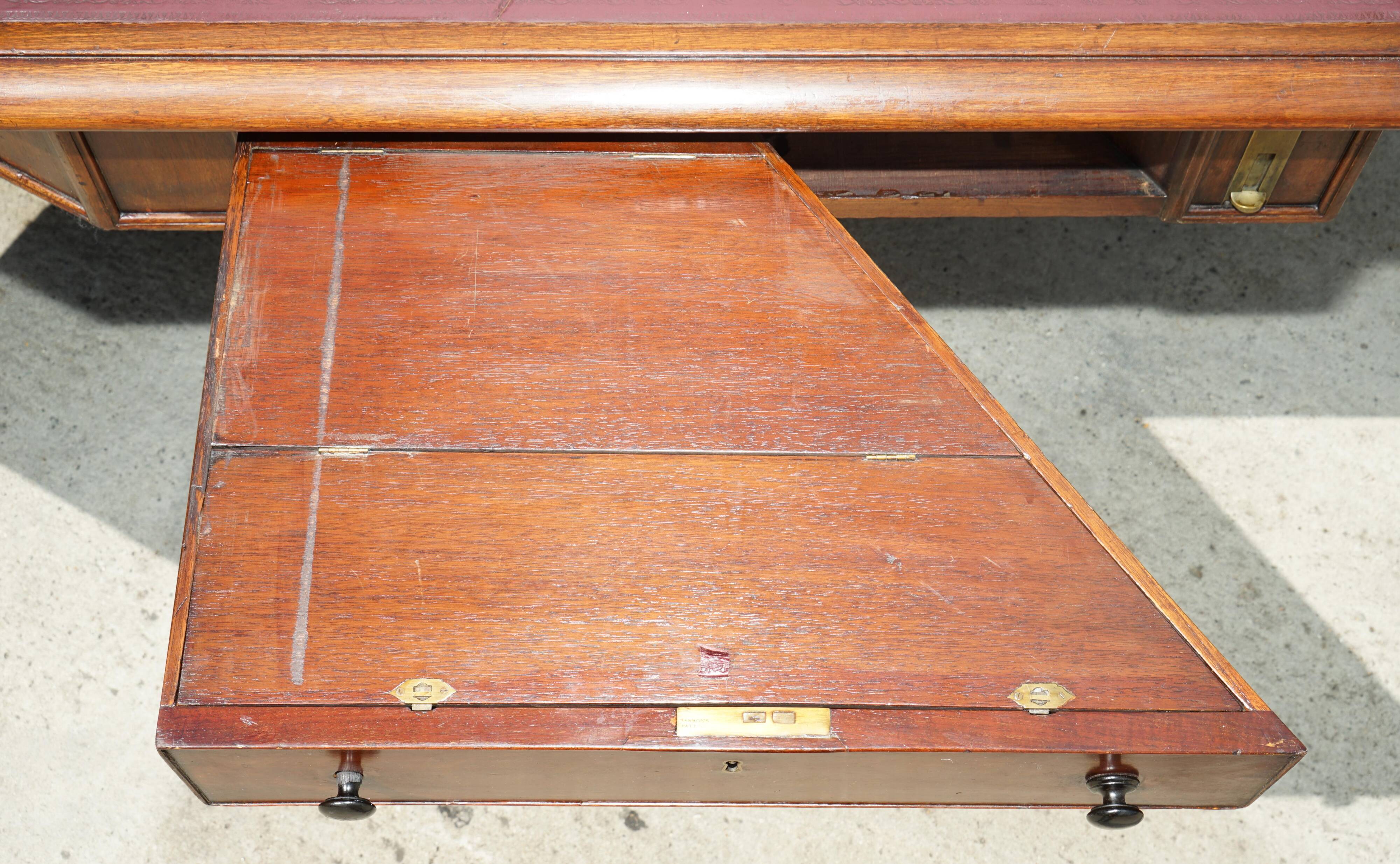George III Antique Library Desk in Solid Mahogany 1780