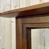 Vitrine des années 60 en palissandre, acajou et poignées cuir