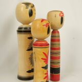 Set of 3 japanese kokeshi dolls