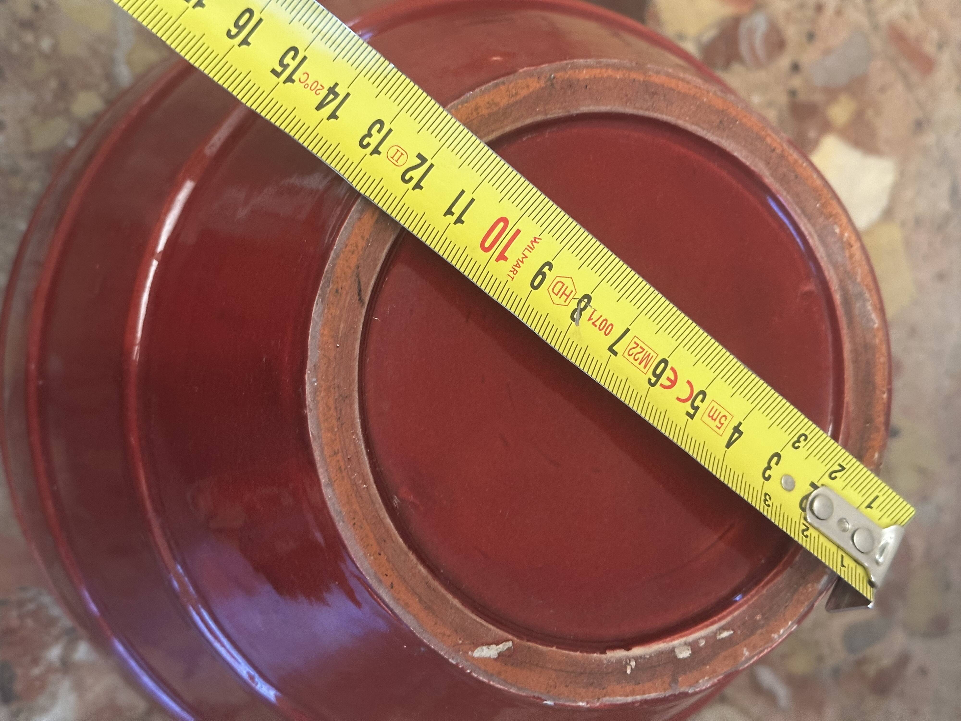 Burgundy glazed ceramic planter
