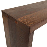 Minimalist vintage sofa design in wengé wood small solid bench