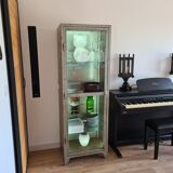 Vintage industrial showcase with LED interior lighting