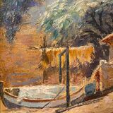 Painting by Aristide Armand HSP Marine near Nice Saint Tropez + frame