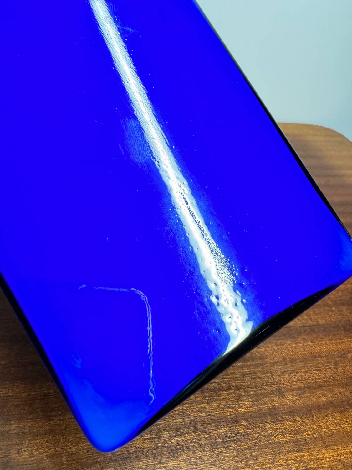 Vintage blue opaline vase