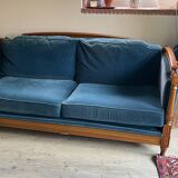 Vintage Velvet Jean Roche Bois Sofa
