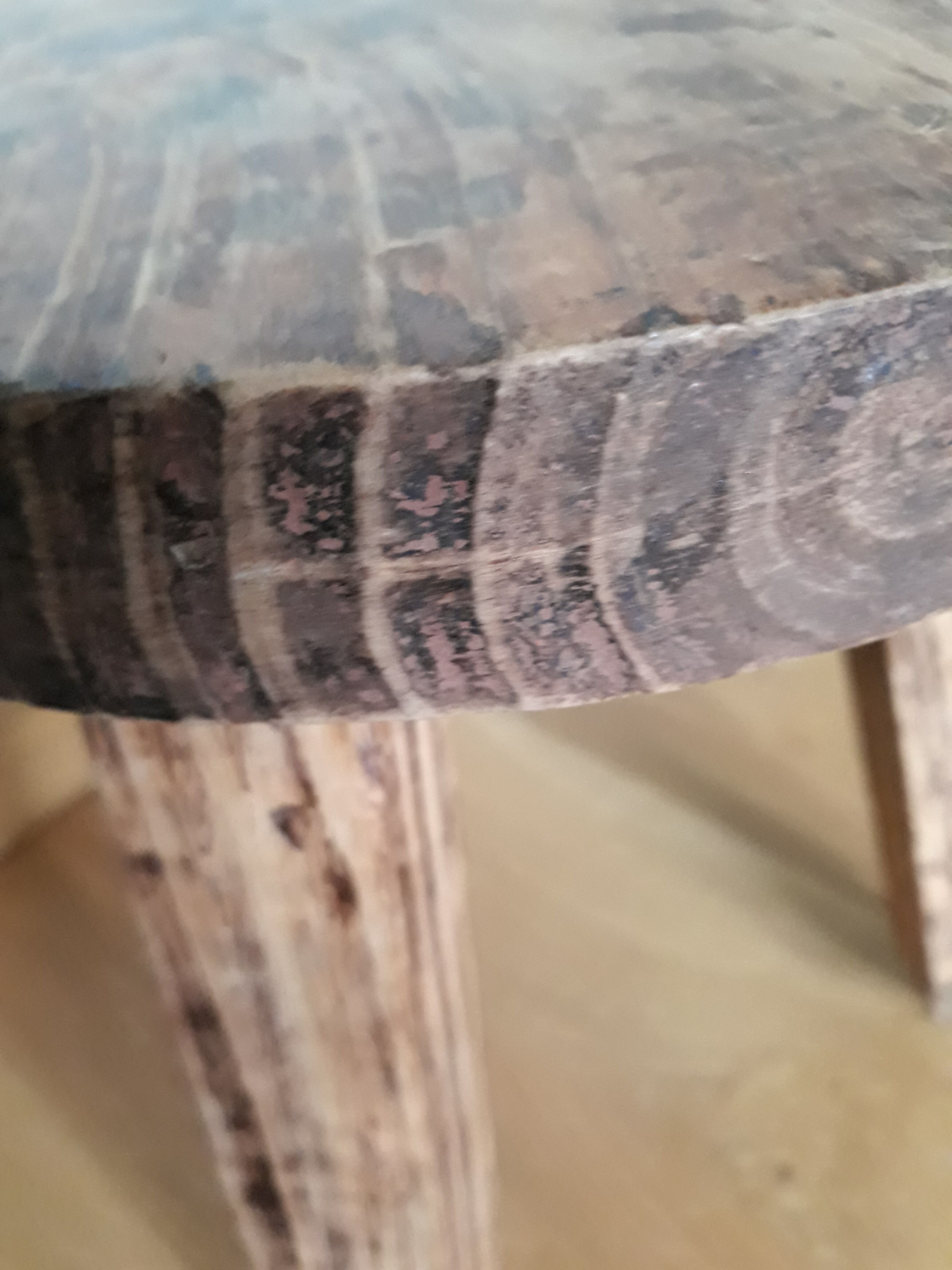 Brutalist tripod stool wabi sabi