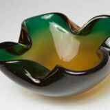 Murano 60's green and yellow ashtray