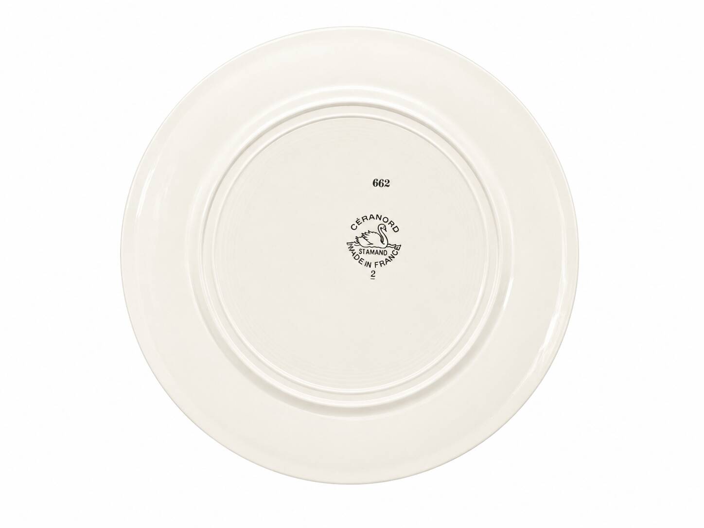 Set of 5 flat plates Céranord Saint-Amand with red floral decoration.