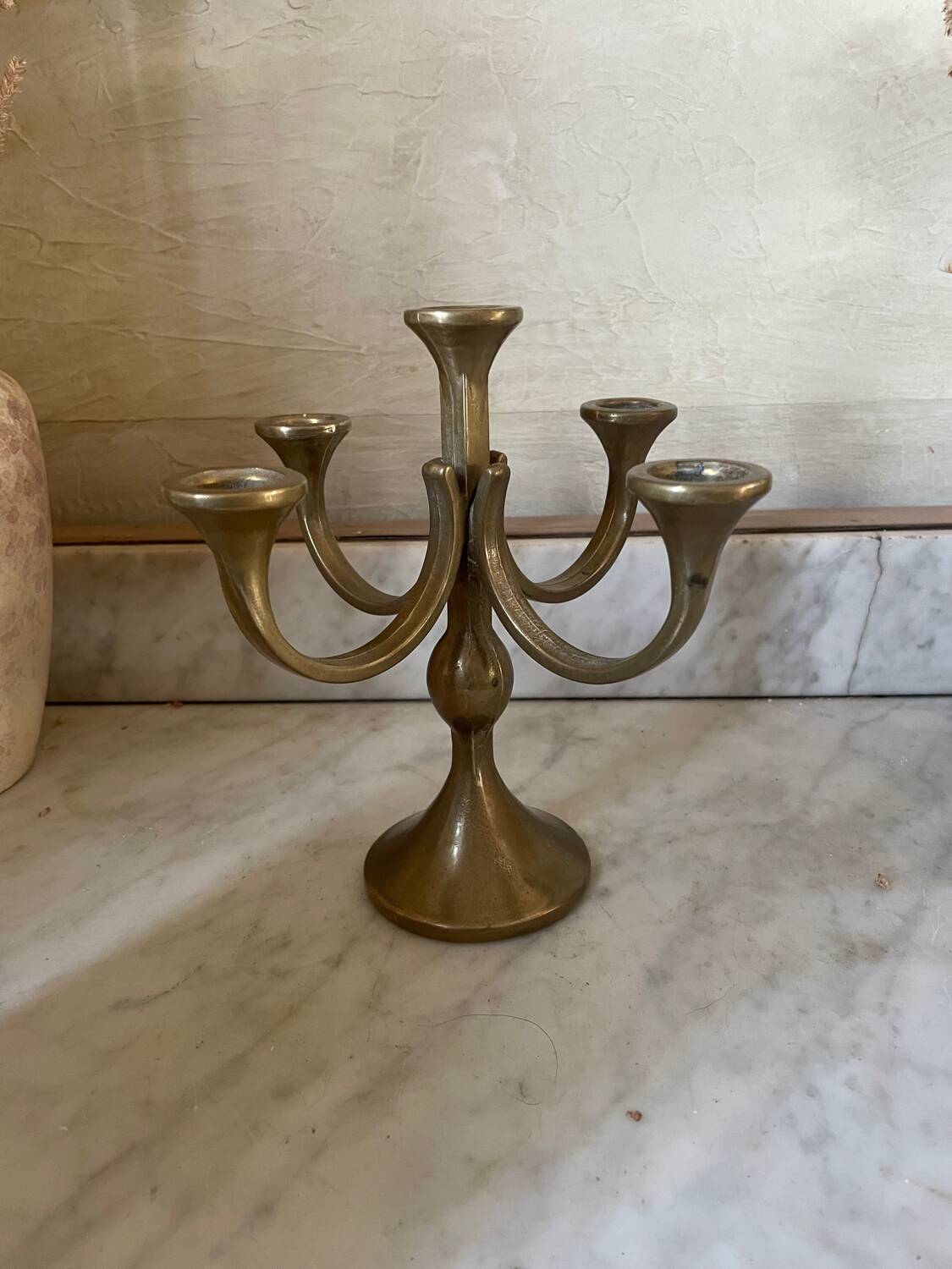 Solid Brass Brutalist Chandelier