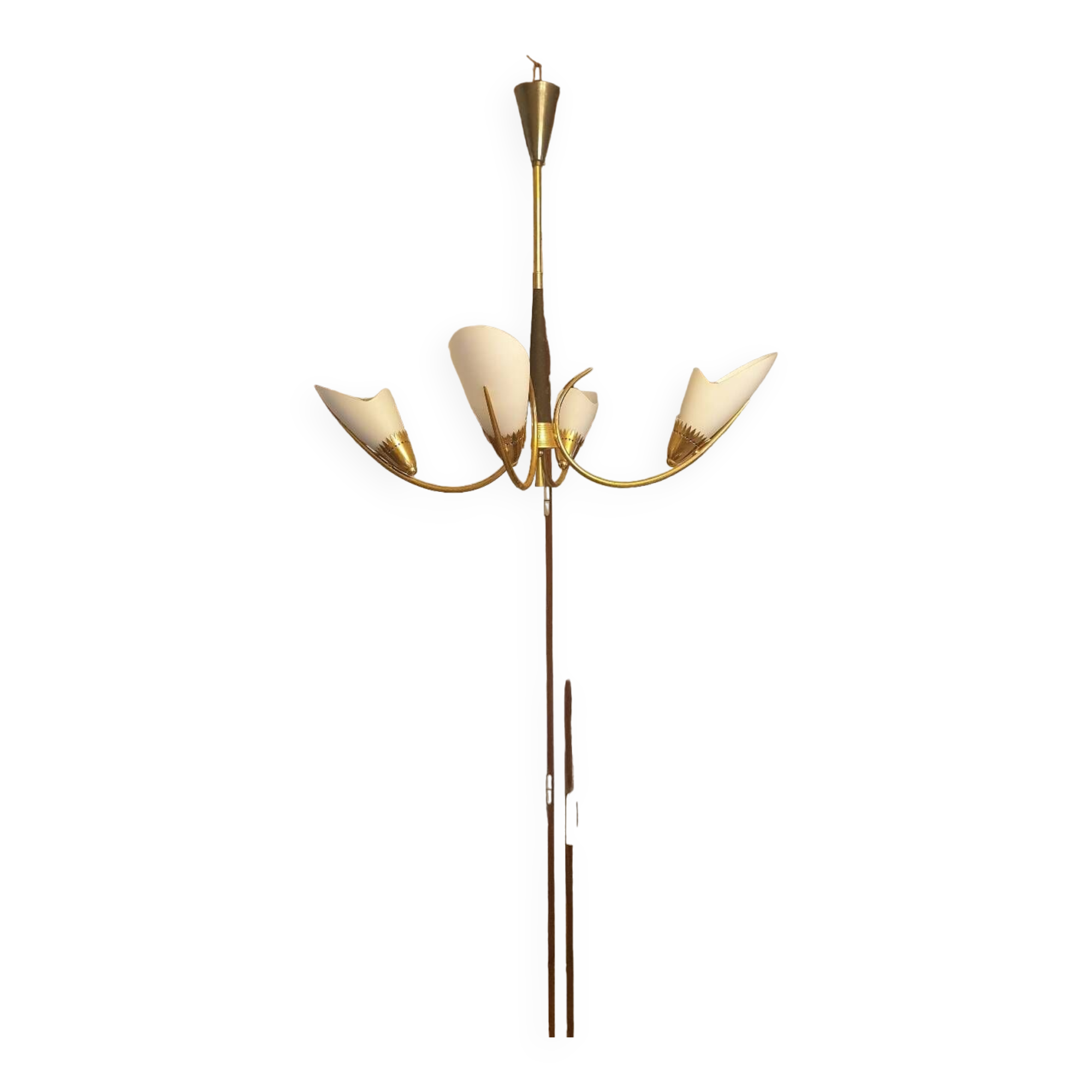 Four-light opaline chandelier