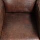 Sturdy set of vintage sheepskin armchairs in a beautiful dark colour