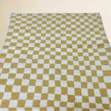 Beni Ouarain Berber rug • Lime green and yellow checkered pattern