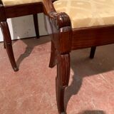 Suite de six chaises gondoles en acajou de style Empire XX siècle
