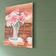 Old painting, still life bouquet oil on canvas