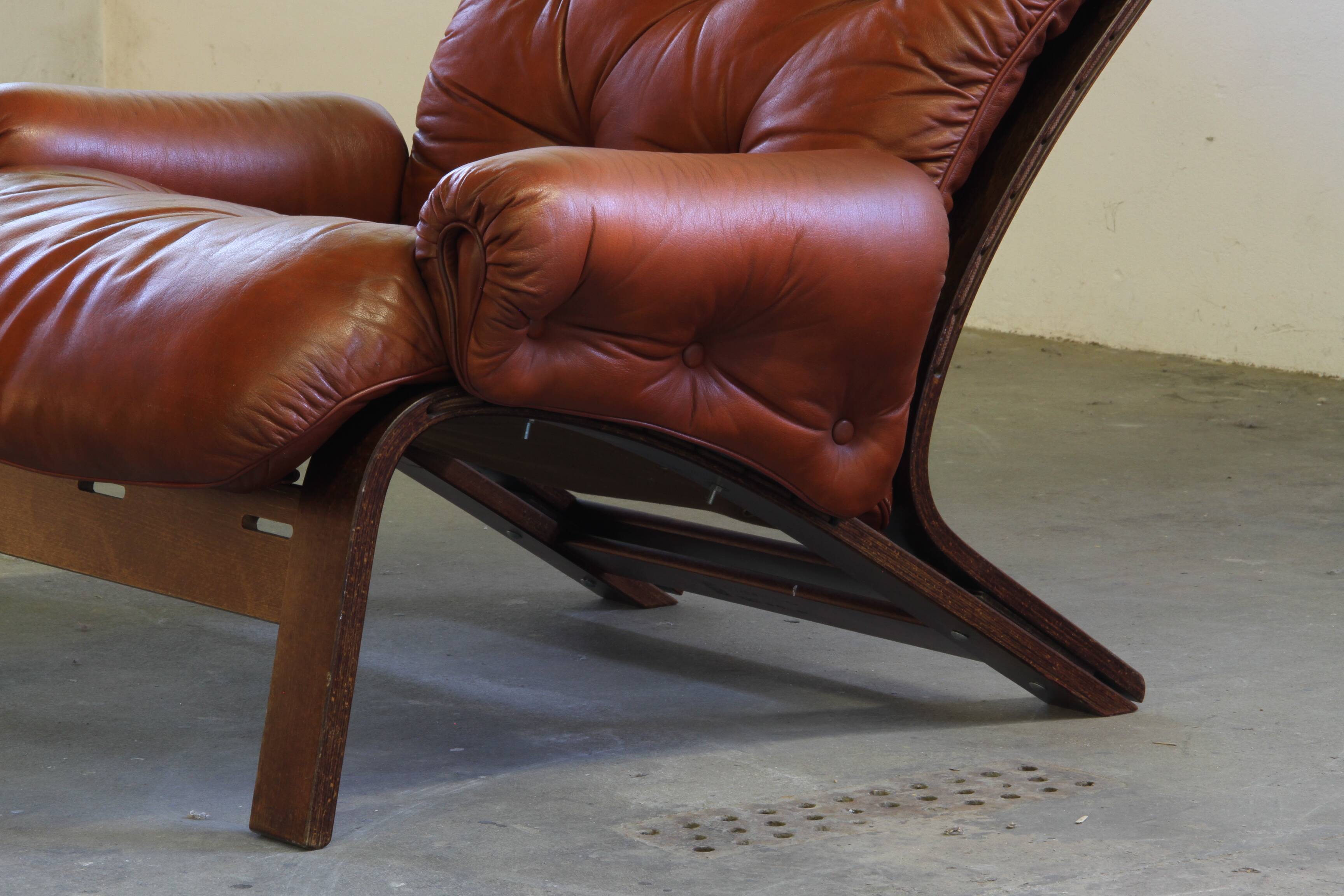 Vintage 1970s Leather Lounge Chairs by Elsa & Nordahl Solheim for Rybo Rykk