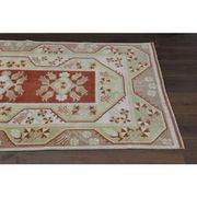 1970s Turkish Oushak Handmade Wool Cotton Red Area Rug 115x192
