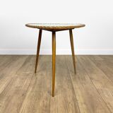 Pedestal table tripod mosaic tray mirror 50s