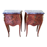 Pair chevets Louis XV marble breccia Violette