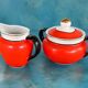 Milk jug and sugar bowl Gefle "Karneval", Upsala-Ekeby, Sweden, 1930s