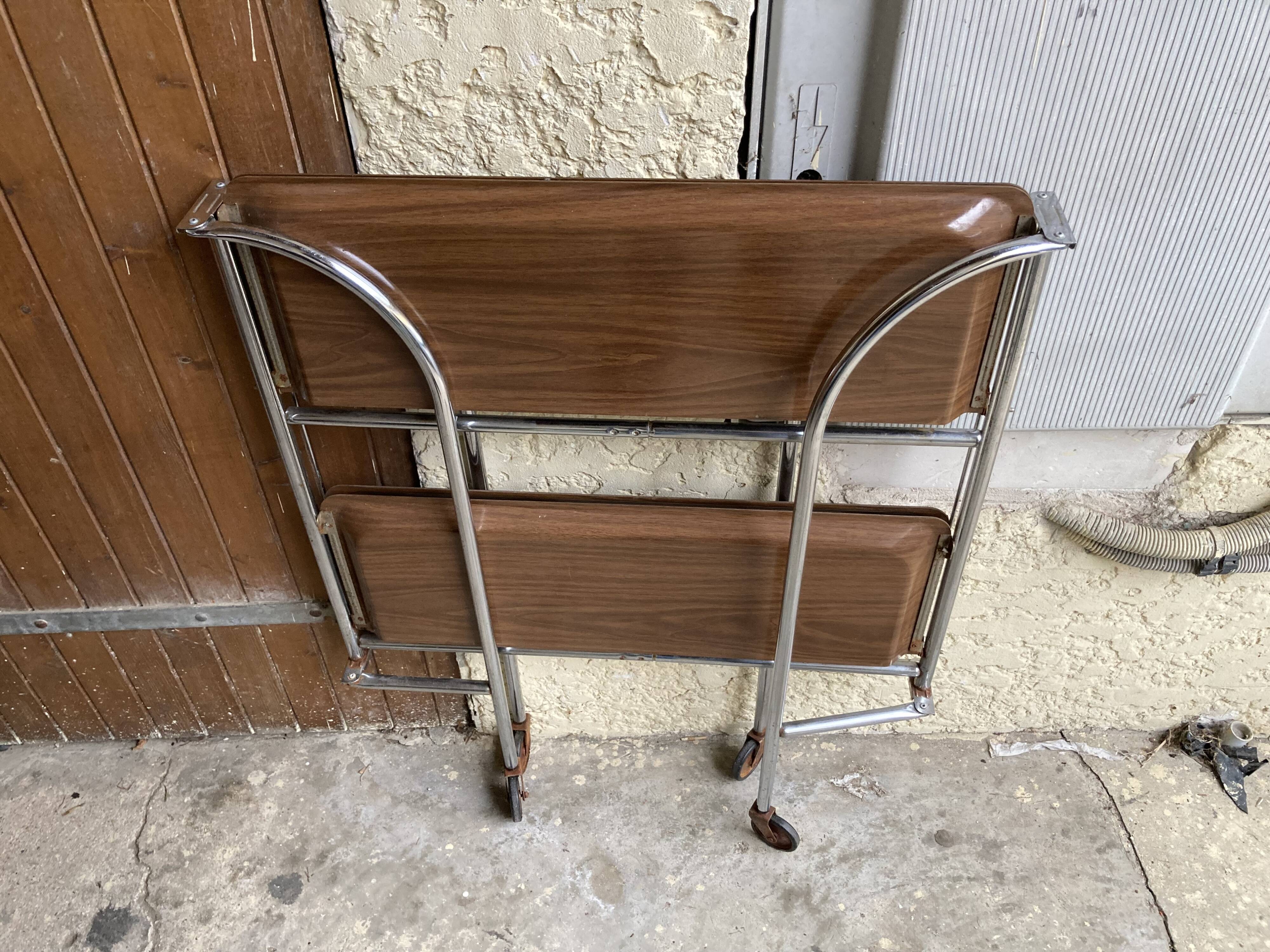 Vintage folding trolley serving cart
