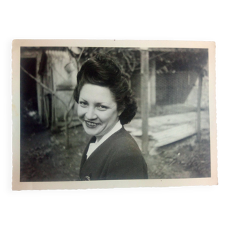 Photography Woman, black and white, original print, Hairstyle from the 40s