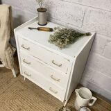 Commode pieds compas patinée